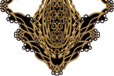 Altın barok ve zincir tasarımlı süs elementleri