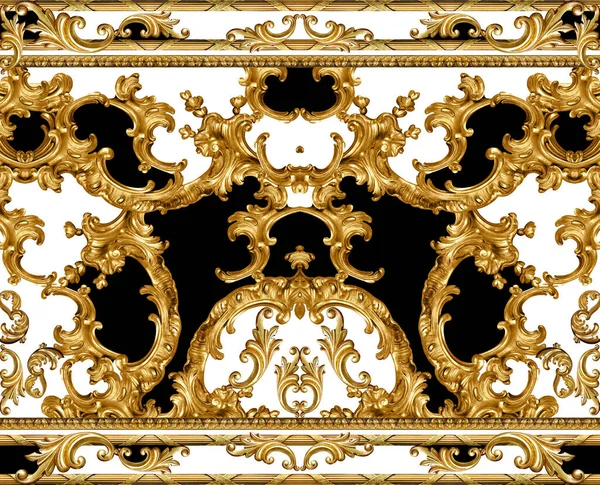 Golden baroque and  ornament elements