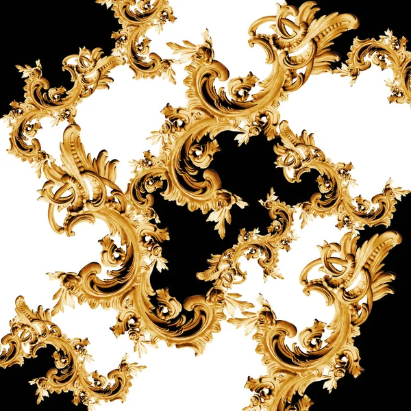 Golden Baroque Ornament Elements — Stock Photo, Image