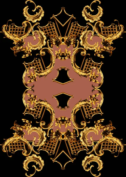 Golden Baroque Ornament Elements — Stock Photo, Image