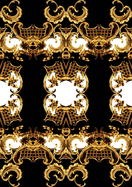 Golden Baroque Ornament Elements — Stock Photo, Image