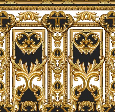 Altın barok ve süs elementleri
