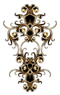 Altın barok ve süs elementleri