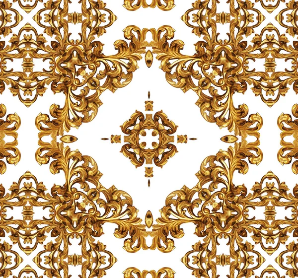 Geometric Pattern Golden Baroque Ornament Elements Print — Stock Photo, Image