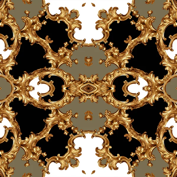 Geometrik desen; yazdırmak için altın barok ve süs ögeleri