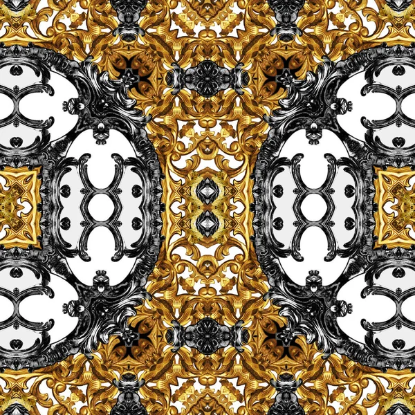 Geometrisches Muster Goldene Barock Und Ornamentelemente Für Den Druck — Stockfoto