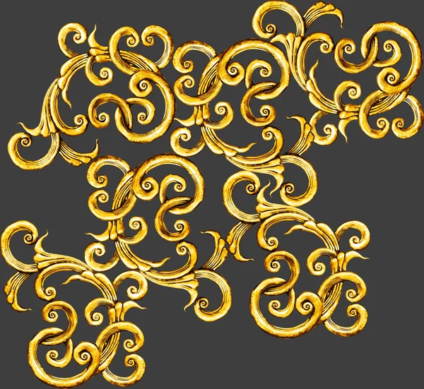 Geometrik Desen Yazdırmak Için Altın Barok Süs Ögeleri — Stok fotoğraf