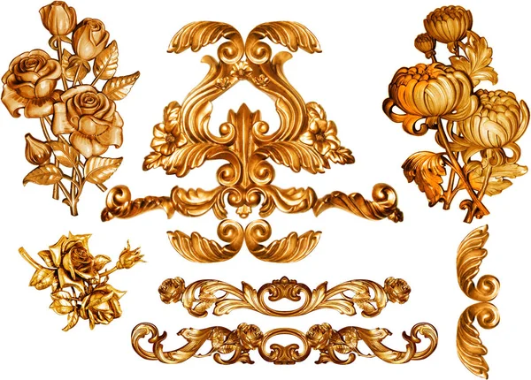 Elementi Barocchi Dorati Ornamento — Foto Stock