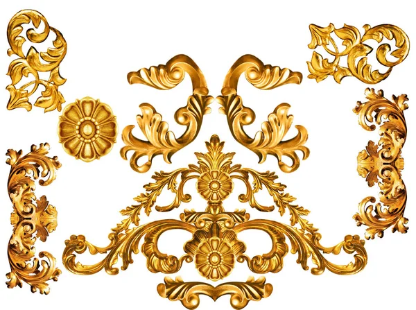 Elementi Barocchi Dorati Ornamento — Foto Stock