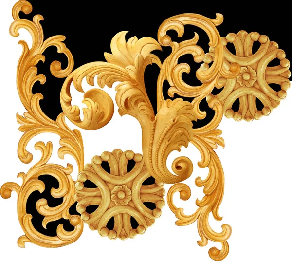 Elementi Barocchi Dorati Ornamento — Foto Stock