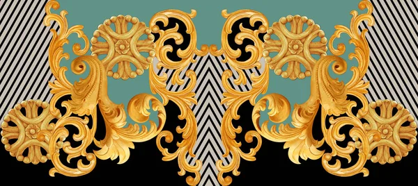Gouden Barok Ornament Elementen — Stockfoto