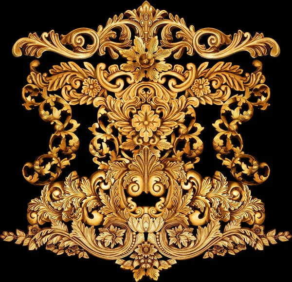 Złoty Barokowy Ornament Białym Tle — Zdjęcie stockowe