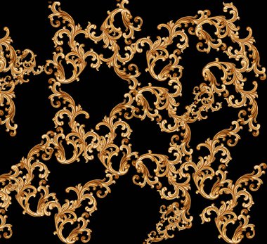 Altın barok ve süs elementleri