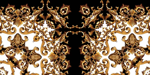 Geometrische Motieven Gouden Barokke Ornamentelementen Voor Opdruk — Stockfoto