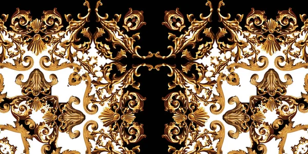 Geometric Pattern Golden Baroque Ornament Elements Print — Stock Photo, Image