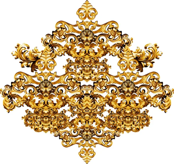 Geometrisches Muster Goldene Barock Und Ornamentelemente Für Den Druck — Stockfoto