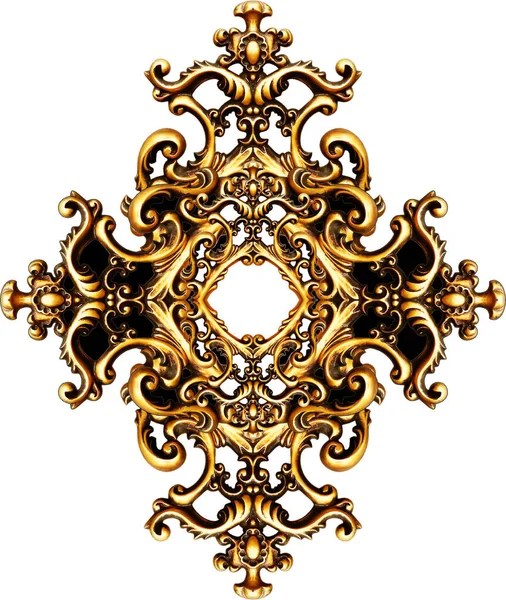 Geometrisches Muster Goldene Barock Und Ornamentelemente Für Den Druck — Stockfoto