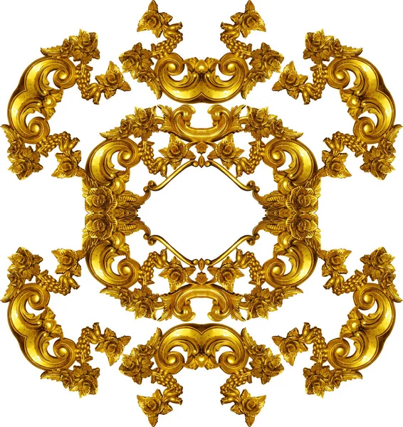 Γεωμετρικό Σχέδιο Χρυσαφί Μπαρόκ Και Διακοσμητικά Στοιχεία Για Εκτύπωση — Φωτογραφία Αρχείου