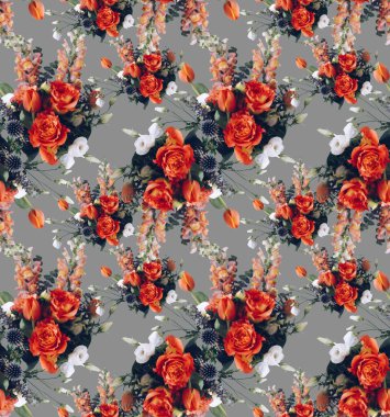 Parmak izi için suluboya çiçek deseni