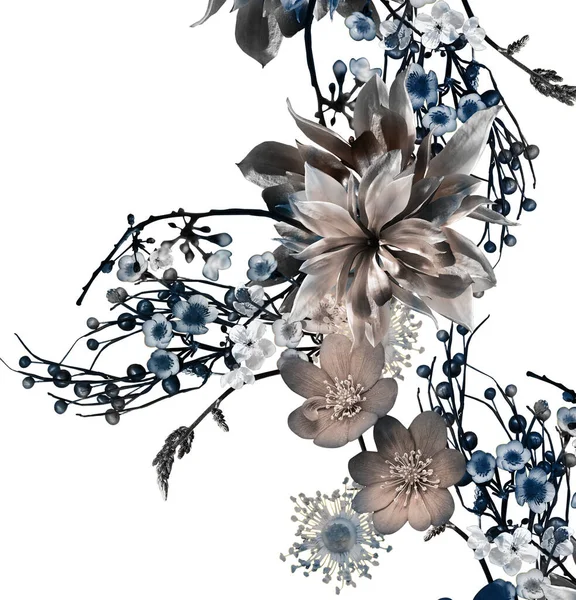 カラフルな花模様 Print — ストック写真