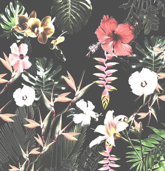 Aquarela Padrão Floral Para Impressão — Fotografia de Stock