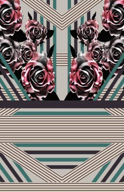 yazdırmak için çiçekler ve geometrik desen