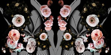 Geometrik desenli güzel çiçekler