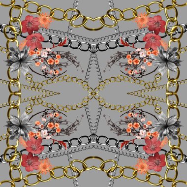 Parmak izi için zincirli güzel çiçekler