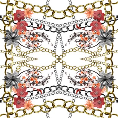 Parmak izi için zincirli güzel çiçekler