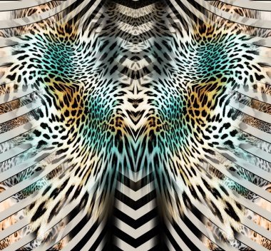  Yazdırma için leopar desenli geometrik desen