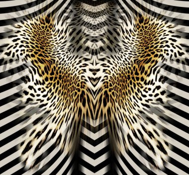  Yazdırma için leopar desenli geometrik desen
