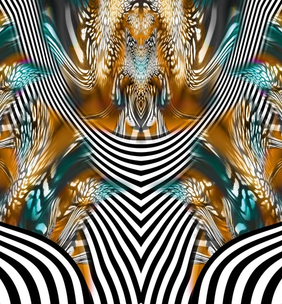 Геометричний Візерунок Леопардовим Візерунком Друку — стокове фото