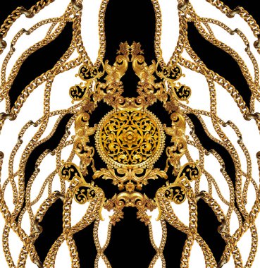 Altın barok ve süs elementleri