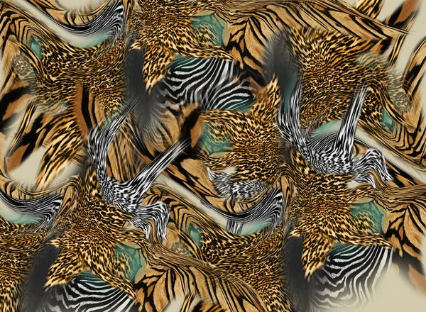 Luipaardhuid Gemengde Tijgerhuid Patroon Textuur Modieuze Print — Stockfoto
