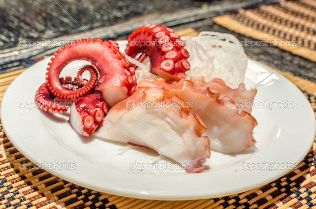 Sashimi raw slice Ika (Squid), Japanese food — Stock Photo © finallast