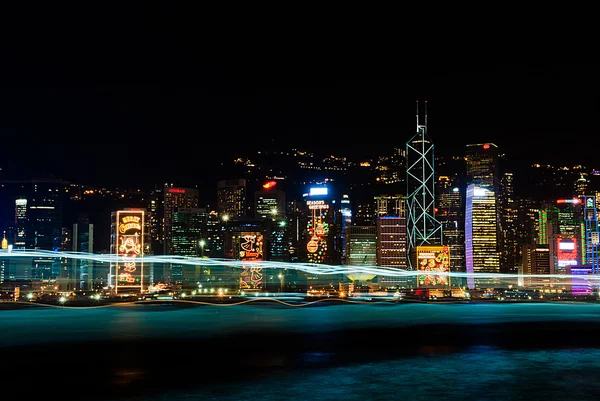 Гонконг ніч — стокове фото