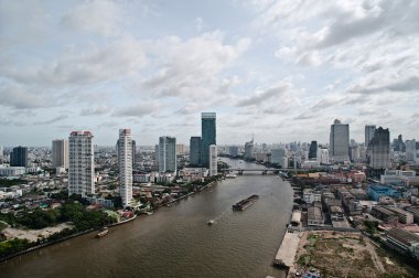 Bangkok şehir ve chao praya Nehri 
