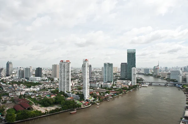Bangkok Stadt und chao praya Fluss — Stockfoto