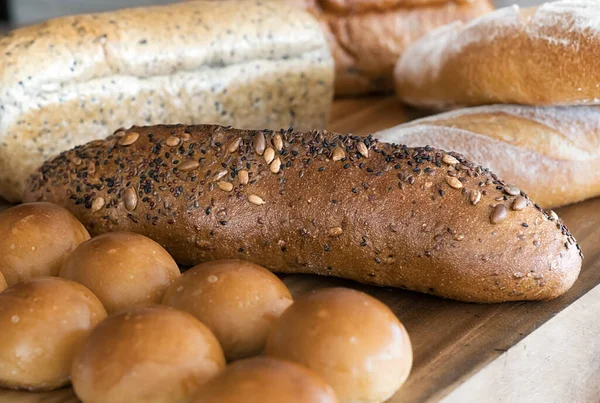 Fresh Fragrant Bread Table — Stock Photo, Image