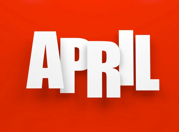 April on red — Stock Photo, Image