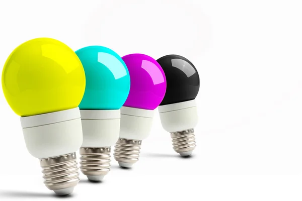 coda içinde lampade con ı colori cmyk