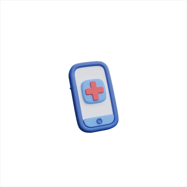 Medicinsk Hjälp Nätet Hälsokonsultation Nödtelefon Render Ikon Isolerad Vit Bakgrund — Stockfoto