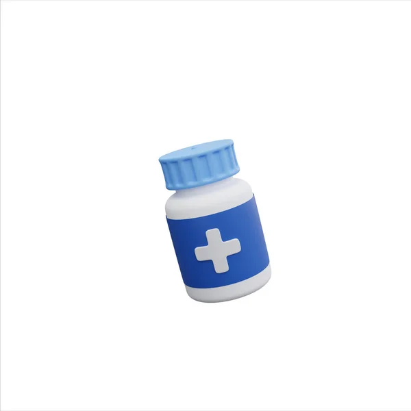 Pills Bottle Render Icon Isolated White Background — Stock Photo, Image