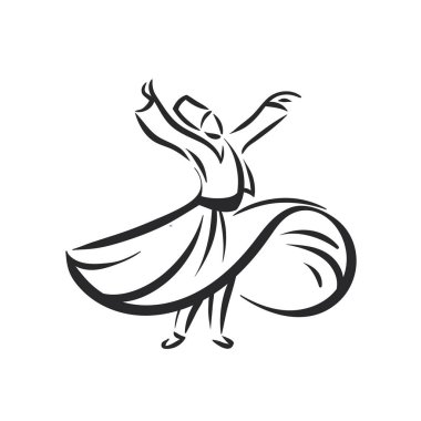 Dans eden etnik İslami derviş Sufi ulusal kumaşta