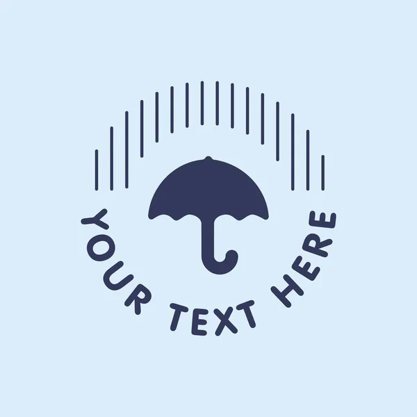 Parapluie logo concept avec pluie — Image vectorielle