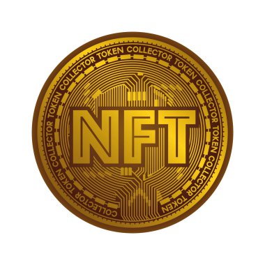 NFT. Para iadesi olmayan şifreli para zinciri konsepti madeni para