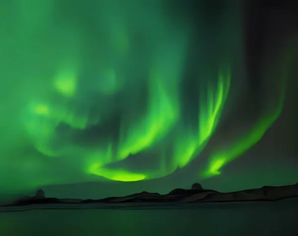 Mysterious northern polar lights phenomenon illustration — Stock Photo, Image