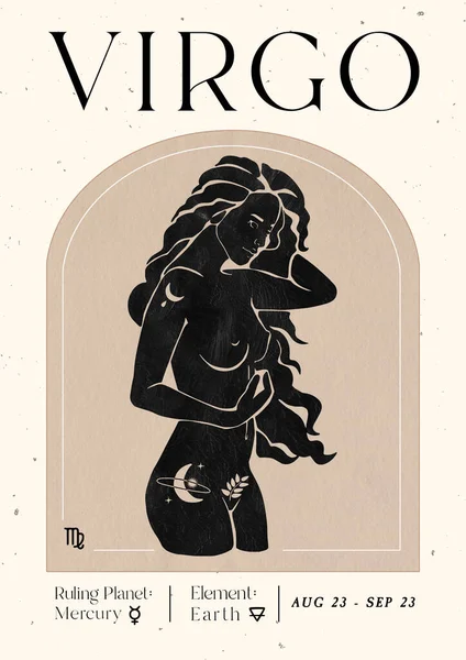 Virgo Astrological Horoscope Sign Illustration — Stock Photo, Image