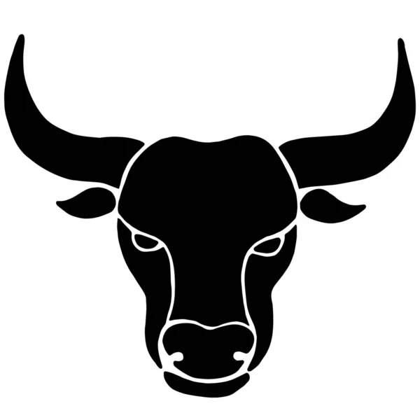 Taurus Huvud Zodiac Tecken Symbol Vit Isolerad Bakgrund — Stockfoto