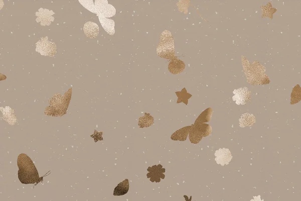 Silhuetter Fjärilar Och Blommor Bakgrund — Stockfoto